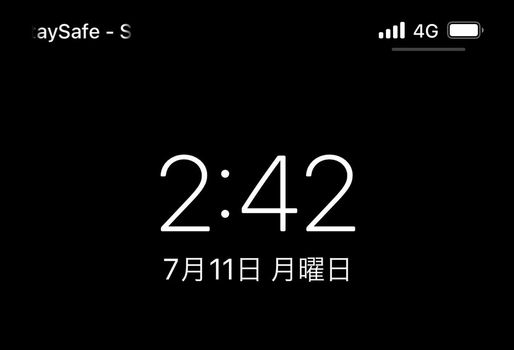 12時間表示のiPhoneの時計